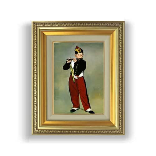 Amazon.co.jp: マネ 笛吹く少年 SMサイズ 油絵直筆仕上げ 372×303mm