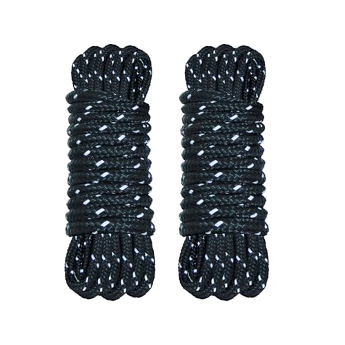 SOHIDAS Camping Rope Reflective Tent Rope Guyline with Ratchet Pulley, Tarp Tie Down Ropes for Tent Tarp, Canopy Shelter, Camping, 13ft Adjustable Guy Line for Canopy Tent 2 Pack Guy Lines Tents Cords