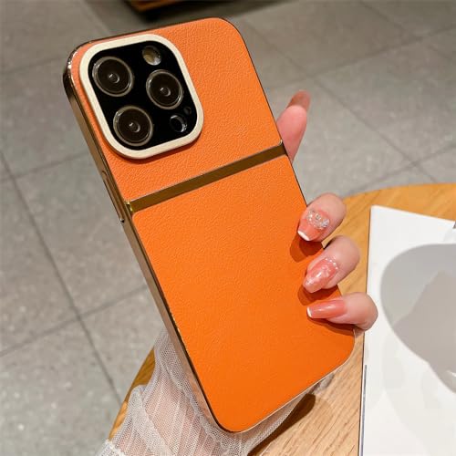 Étui en cuir iPhone 14 avec protection d'objectif chic pour rendez-vous d'affaires