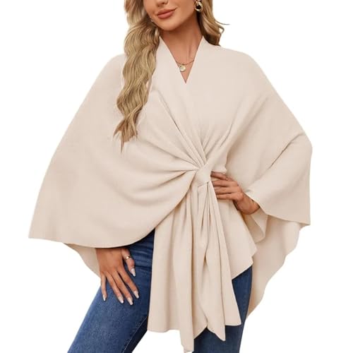 Elegant Shawl Wraps Soft Open Front Poncho Sweater, Shawl with Sleeves, Cape Poncho for Women, Shall for Dress
