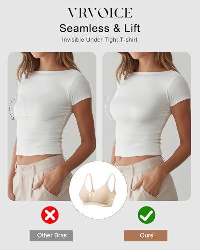 Womens Wireless Bras Seamless Comfortable Push Up No Underwire Bralette Supportive Full Coverage Everyday Bra3