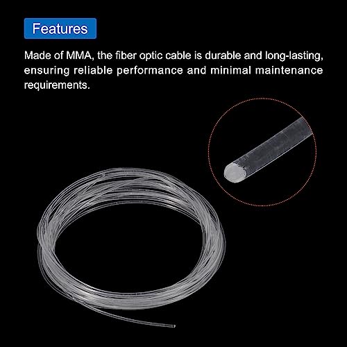 Image of MECCANIXITY PMMA Fiber Optic Light Side Glow Cable, 2mmx9m LED Transparent for Hotels, KTV, DIY Art, Home Decoration