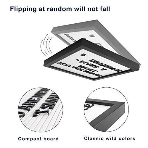 Newzealkids Changeable Letter Board 12X12 Inches, Plastic Message Board With Metal Stand, Black Characters & Photo Clips, Announcements And Menus Display.(Black & White) #TOP3