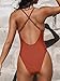 31 Hottest Cupshe Bathing Suits Review (2026) 9 CUPSHE Women Swimsuit One Piece Bathing Suit Deep V Neck Crisscross Back Adjustable Strap, XL Brick Red
