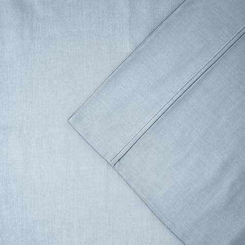 Modern Threads 400 Thread Count 100% Egyptian Cotton 4-Piece Sheet Set, Ultra Soft, Breathable, Durable, Luxurious Bedding, Light Blue Queen by Modern Threads - Used condition - Image 3