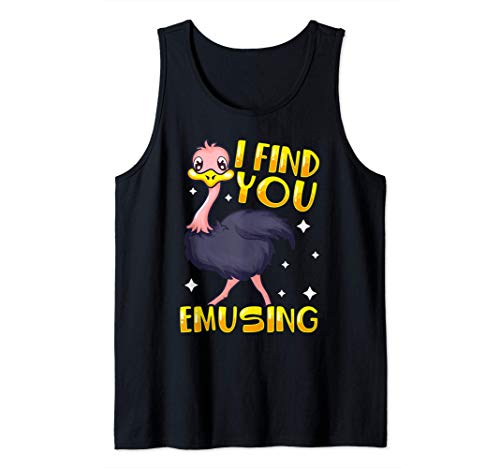 I Find You Emusing Cute & Funny Emu Pun Camiseta sin Mangas