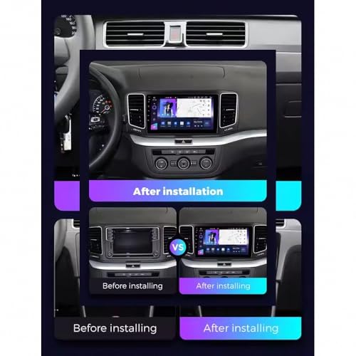 Autoradio touchscreen display bluetooth para VW Sharan con manos libres y espejo móvil 2