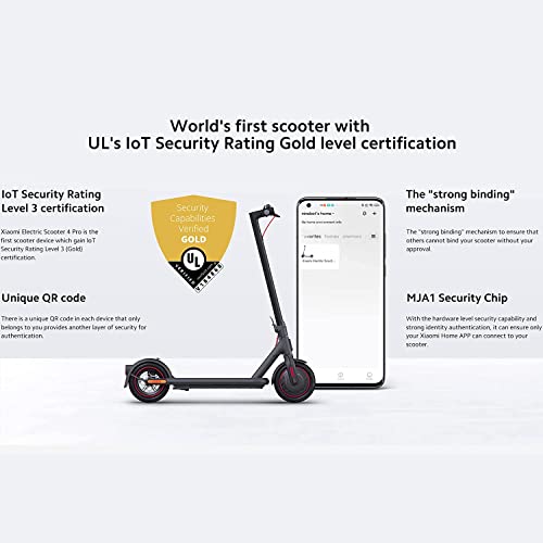 Xiaomi Mi Electric Scooter 4 Pro - 700W Motor, 31 Miles Long Range & 18.6Mph, 10" Duragel Self-Sealing Tubeless Tires, Dual Brakes, World First Electric Scooter With Lot Lever 3 Certificate #TOP6