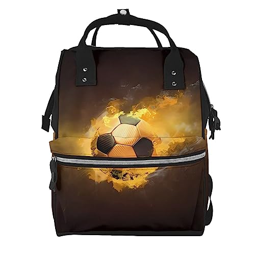 Sac à langer imperméable grand format à motif football pour maman et papa moderne
