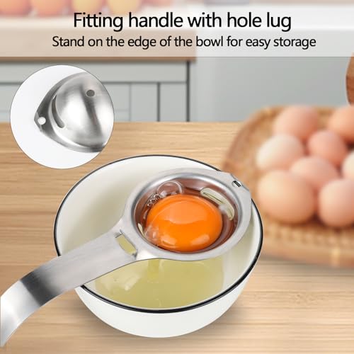 Separatore Uova in Acciaio Inossidabile, Separa Tuorlo da Albume, Professionale, Lavabile in Lavastoviglie, per Cucina e Preparazione di Torte - immagine 4