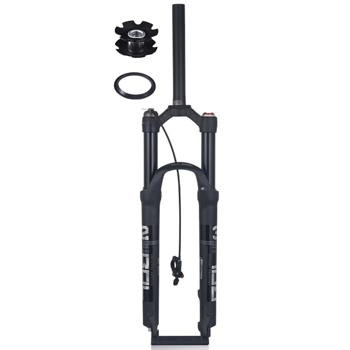 Horquilla de suspensión para Bicicleta de montaña MTB de 26/27,5/29 Pulgadas, Horquilla Delantera de 1-1/8", Doble cámara de Aire Recta, Recorrido de 120 mm, Eje QR, Bloqueo de lí
