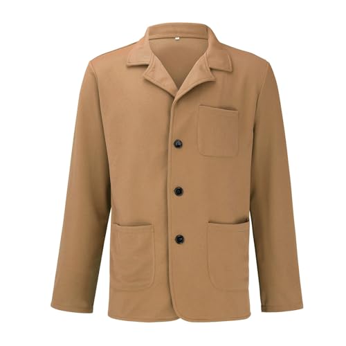 Mens Vintage Corduroy Sweatshirts Notched Lapel Button Down Business Blazer Jacket Work Casual Suit Jackets Sport Coat3