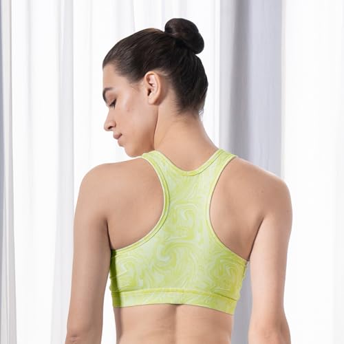 Image of SOIE Women's Medium Impact Quick Dry Padded Racerback Printed Athleisure Sports Bra