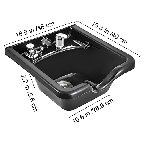 Happybuy Shampoo Bowl Sink Black Abs Plastic Salon And Spa Hair Sink Beauty Salon Equipment For Hair Stylists #TOP5