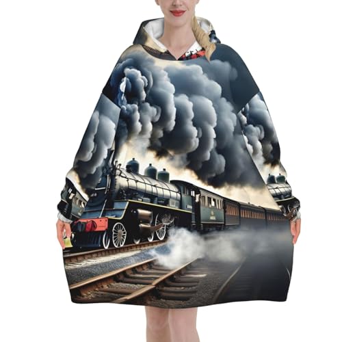 Couverture chaude et confortable pour vos soirées canapé avec manches et imprimé nuages