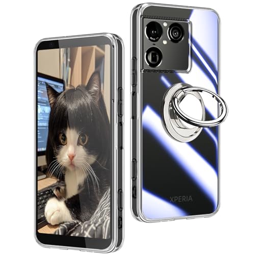 Xperia 1 VIII ��p �P�[�X �N���A TPU �����O�t�� 360°��]�X�^���h�@�\ �ϏՌ� �G�N�X�y���A1 VIII �J�o�[ �y�ʔ��^ ��ʕی� ���ϖh�~ ����~�ߑ΍�