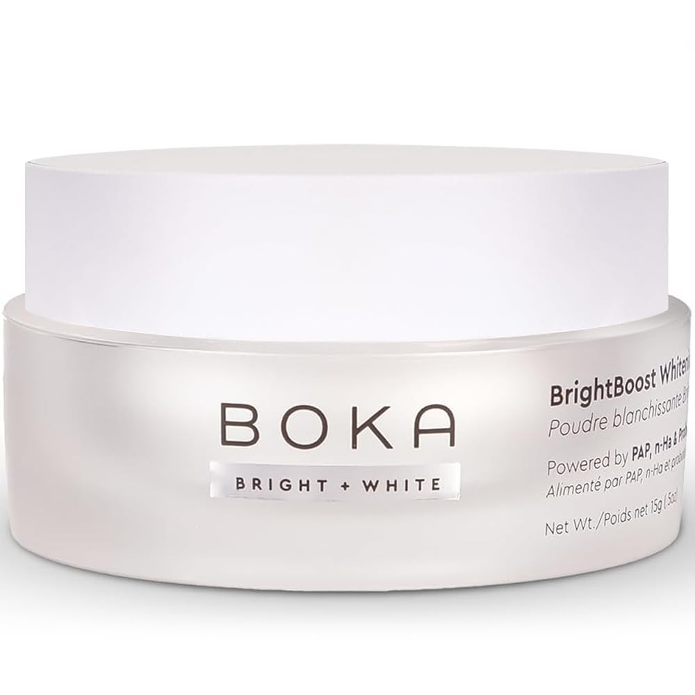 Boka Teeth Whitening BrightBoost Powder - Nano Hydroxyapatite, Appropriate for Sensitive Teeth, Whitening - Toothpaste Alternative with Essential Oils