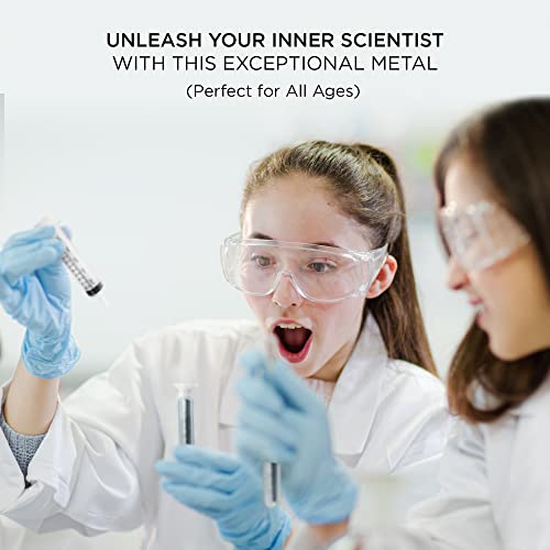 Gallium Liquid Metal 100 Grams, 99.99% Pure Melting Gallium - Two 50G Vials (100G), Two Syringes, Three Silicone Mold Cubes, And Complete Diy Science Experiment Guide #TOP5