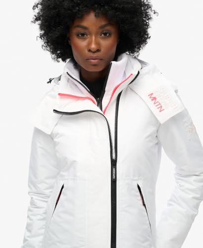 Superdry Para Mujer. W5011747A Chaqueta Cortavientos De MontañA Con Capucha Blanco (Xs), Casual, PoliéSter Reciclado, Sostenible - 3