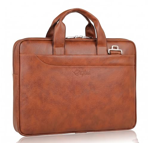 Image of EXIM Prime Laptop Bag for Men Office Use| Office Bag for Men| Vegan Leather Laptop Messenger Bag| Fits Up to 15.6 Inch Laptop| Business Briefcase with Handle and Shoulder Strap