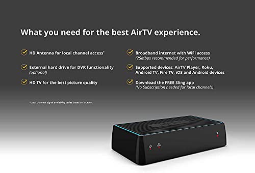 Sling Media Airtv | Dual-Tuner Local Channel Streamer For Tvs And Mobile Devices | Dvr Capable | Built For Sling Tv #TOP3