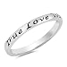 True Love Waits Heart Script Ring .925 Sterling Silver Promise Band Size 6