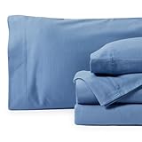 Springtree Home Luxury Portuguese Flannel Sheets | Queen Size Flannel Sheets | 100% Cotton | Ultra-Soft, Warm & Breathable Sheet Set | Deep Pocket, Durable & Cozy Winter Sheet Set | Lake Blue