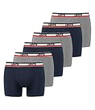 6er Pack Herren Levis SPRTSWR Logo Boxer Brief Boxershorts Unterwäsche Pants, Farbe:198 - Dress Blues, Bekleidungsgröße:XXL