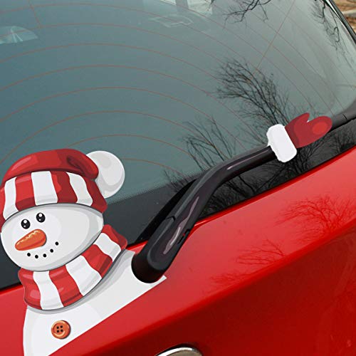 Toyvian 2Pcs Natal Santa Acenando Decalque Do Limpador de PÃ¡ra-Brisa 3D Cartoon Adesivo Limpador de