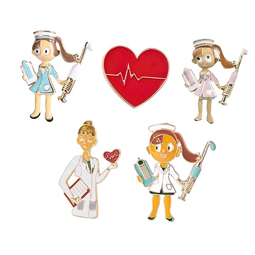 Broches en cœur Healvian accessoire blouse infirmière et médecin