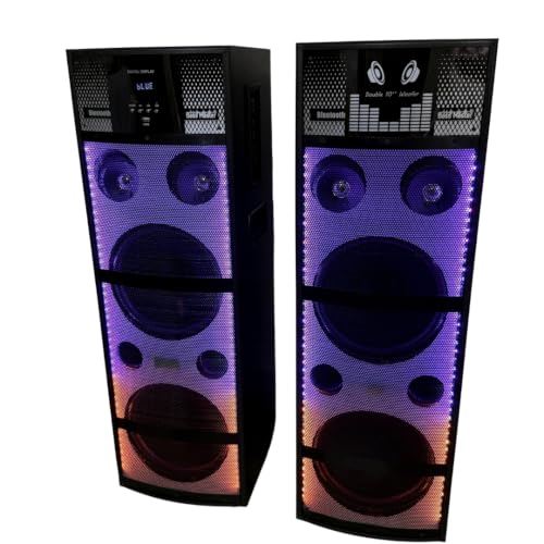 Bass Master TOP 1010 Fire Light 300W DJ Tower Speaker Pair - Image 7