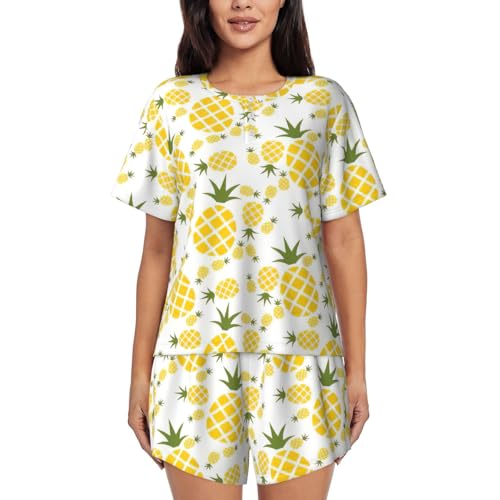 Pyjama court ananas femme vêtements de nuit légers pour moments cocooning
