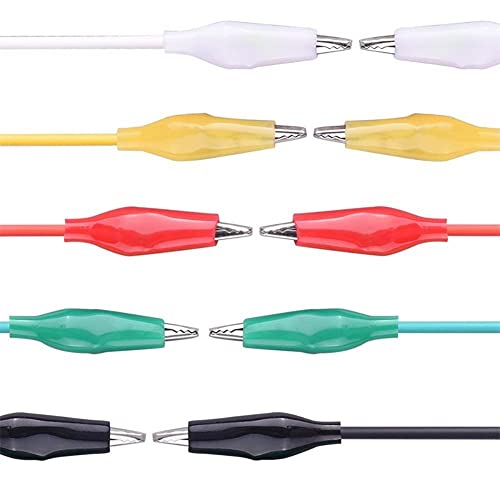 Image of 20 Pcs (20 inch) Alligator Clip Wires, 5-Color Test Leads with Crocodile Clip, Stamping Jumper Wires for Electrical Test, Circuit Connection, Experiment