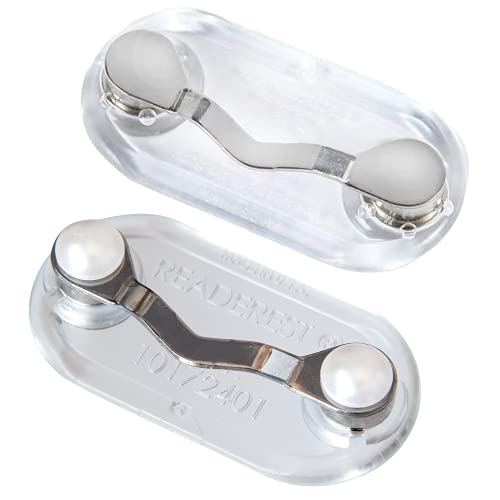 Readerest Magnetic Eyeglass Holder, Name Tag, Magnet Badge Holder, Sunglasses Holder, Eye Glass Holder From Shark Tank, Made In Usa (2 Pack Stainless, & Stainless W/Pearl), Gifts For Mom And Dad #TOP11