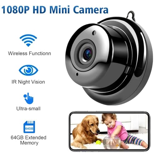 Image of Full HD 1080P Mini Wi-Fi IP Wireless Camera, Panoramic Mini Lenc Full HD Live Recording Motion Detection Two Way Communication Supports Upto 64 GB Card IP Camera (K-804) (Maa Bacha)
