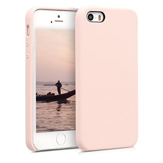 kwmobile TPU Silicone Case Compatible with Apple iPhone SE (1.Gen 2016) / 5 / 5S - Case Slim Phone Cover with Soft Finish - Dusty Pink