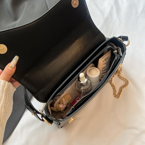 Image of Shoulder Bag for women Y2K Crossbody Vegan Leather Purse Straps Retro Clutch Hobo Hadbags with 2 Removable