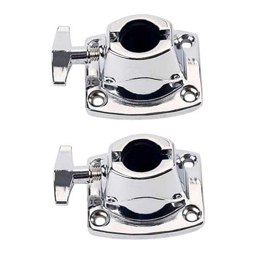 2 piezas de abrazadera para platillo de batería, montaje seguro y ligero, accesorio para instrumentos de percusión, acabado plateado miniatura 1