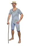 shoperama Nostalgischer Herren Ringel Badeanzug 20er 30er Jahre Gewichtheber Clown Artist Retro Historisch JGA,...