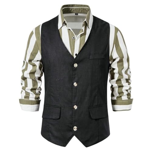 Gilet à rayures britanniques homme gilet de costume croisé rétro