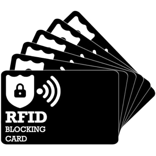 KEYRI 6 szt. blokirujących RFID, ultracienkie, czarne ochrona na karty kredytowe, portfelia ochrona, RFID dla mężczyzn i kobiet