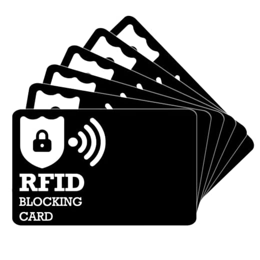 KEYRI 6 PCS Tarjeta de Bloqueo RFID Ultrafina Protector de Tarjetas de Crédito Bloqueador Antirrobo Protección de Tarjetas de Crédito para Carteras Tarjetas RFID para Hombres y Mujeres (Negro)