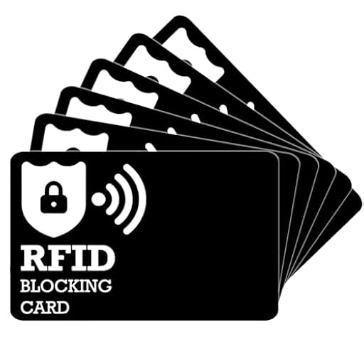 KEYRI 6 PCS Tarjeta de Bloqueo RFID Ultrafina Protector de Tarjetas de Crédito Bloqueador Antirrobo Protección de Tarjetas de Crédito para Carteras Tarjetas RFID para Hombres y Mujeres (Negro) | Ya disponible en tu tienda friki favorita! En mundofriki.es!