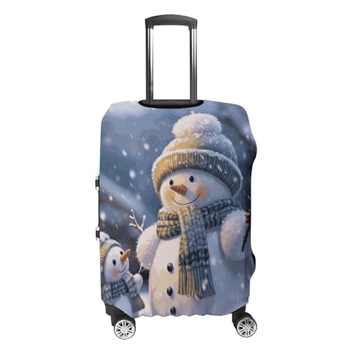 Winter Snowman Travel Luggage Cover Elastic Washable Suitcase Cover Dustproof Anti-Scratch Suitcase Protector Fits 19-32 Inch Luggage, L4