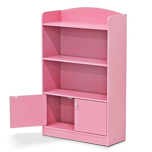 Furinno 2 Shelves Stylish Kidkanac Bookshelf With Storage Cabinet, Pink #TOP3
