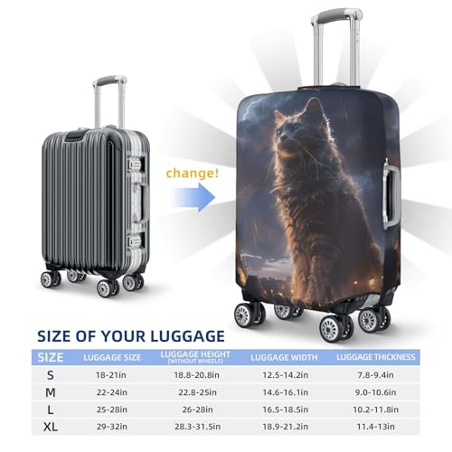 Giant Cat In Paris Rain Travel Luggage Covers - Elasticity Suitcase Covers Protector for Luggage 18-32 Inch2