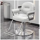 Matériaux de haute qualité : le siège de la chaise de salon de coiffure est recouvert de cuir synthétique PU, doux pour la peau, respirant, résistant à l'usure et facile à nettoyer. De plus, le siège est rempli de mousse à mémoire de forme haute densité, douce et élastique. La surface galvanisée est antirouille. Il est également équipé d'un repose-pieds en acier.