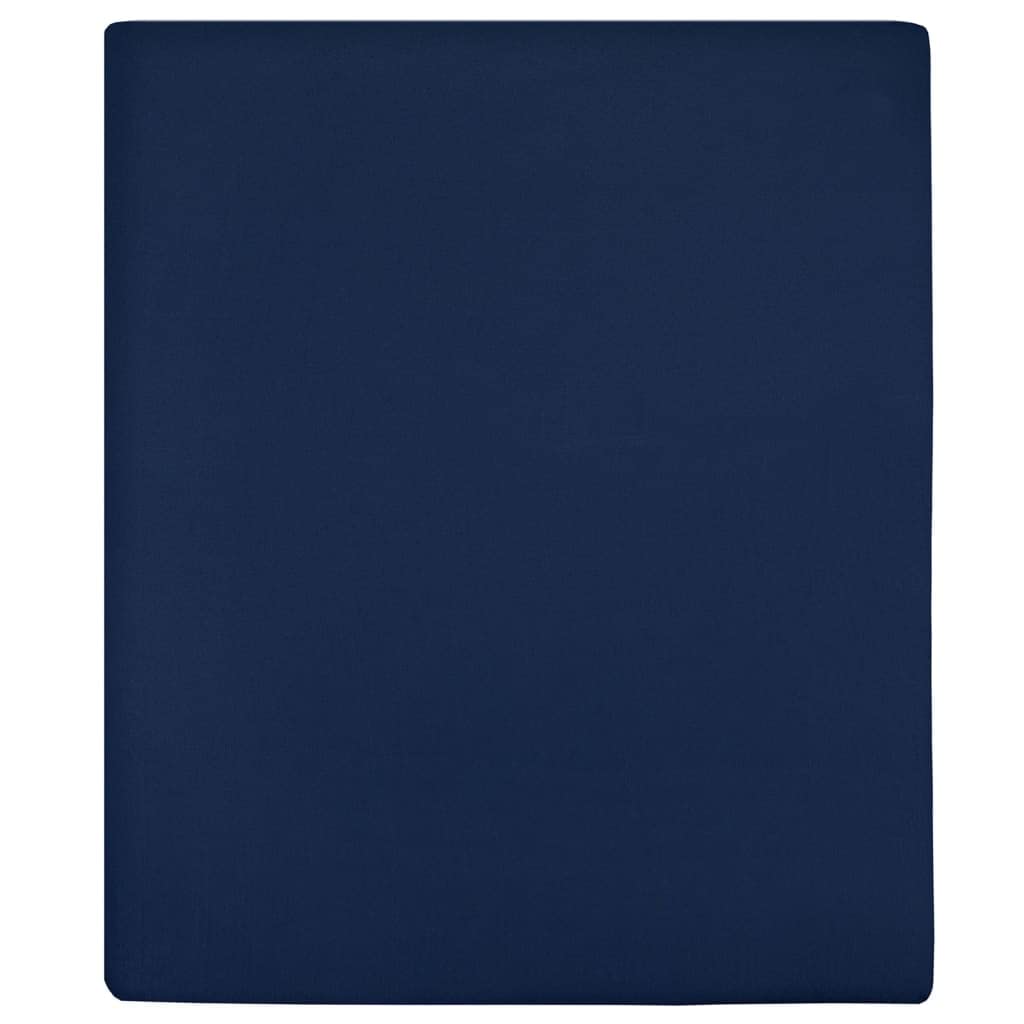 Bettwäsche & Bettwäsche, Bettwäsche, Bettlaken, Jersey-Spannbettlaken, 2-teilig, marineblau, 160 x 200 cm, Baumwolle