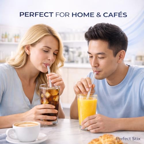 Perfect Stix Clear Jumbo Unwrapped Disposable Straws, Standard Size 7.75 x 0.23". Clear Color, Medium, Pack of 1000CT by Perfect Stix - Image 5