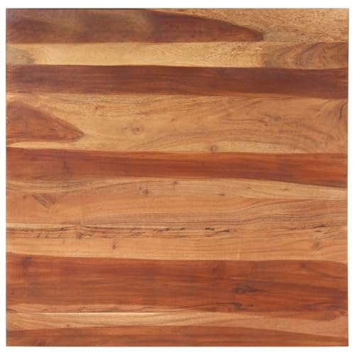 vidaXL Tischplatte Massivholzplatte Holzplatte Ersatztischplatte Holz Platte für Tisch Esstisch 25-27 mm 80x80 cm Massivholz Akazie